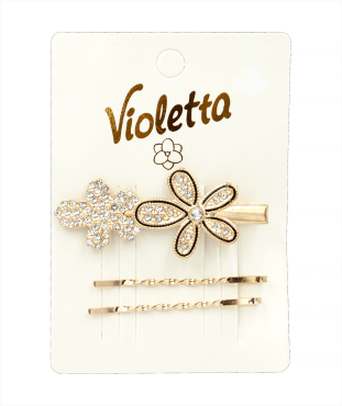 Violetta col. заколки для волосся (затиск+невидимки) артикул  CH-WNT-24-33, 3 штуки фото 1