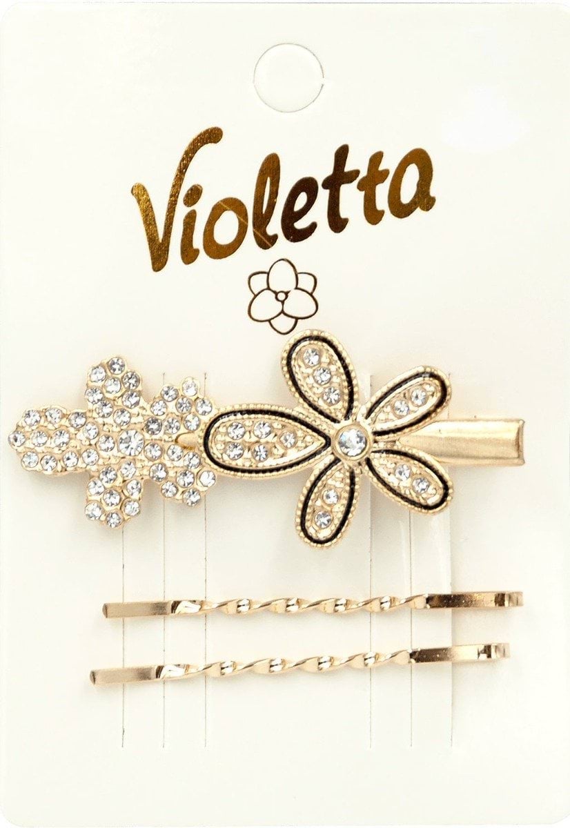 Заколки для волосся Violetta затиск + невидимки (CH-WNT-24-33) 3 шт