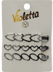 Невидимки для волос Violetta металлические с цепочками в форме сердец 3 шт