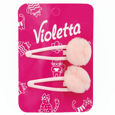 Violetta заколки-хлопавки з пухнастими помпонами, 2 шт.