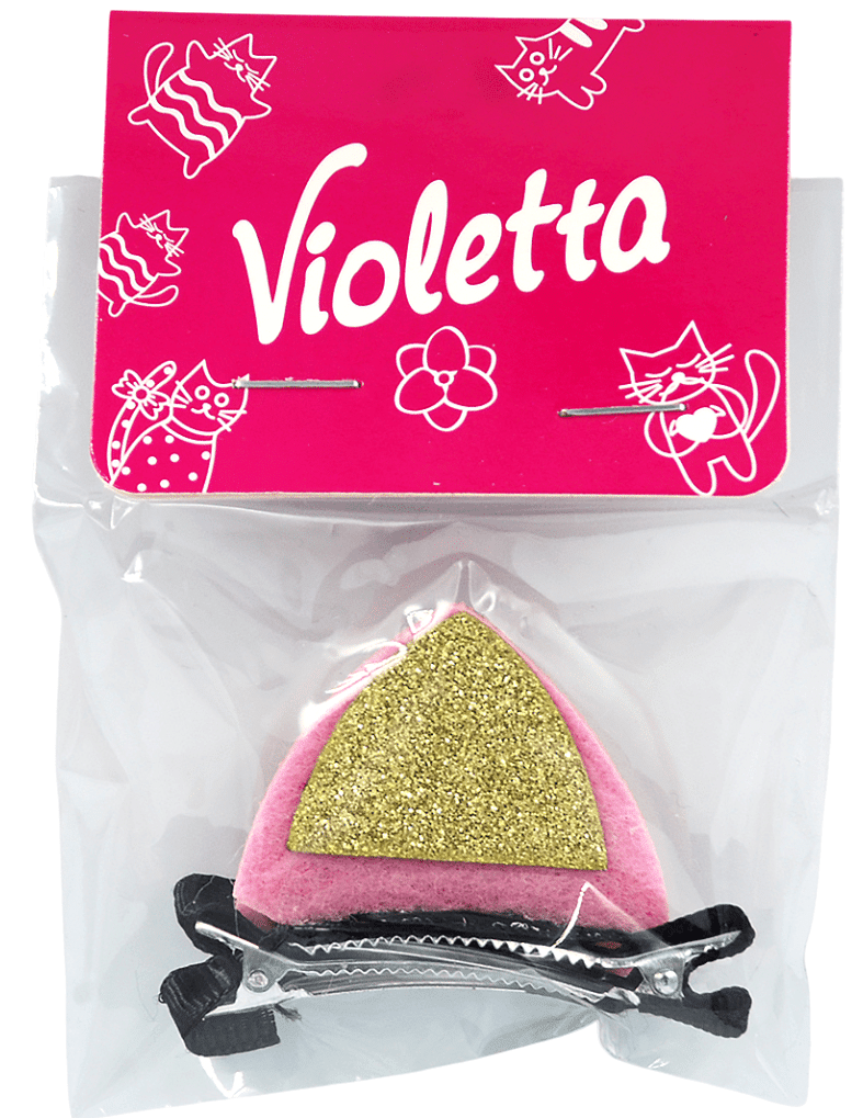 Затиски для волосся дитячі Violetta котячі вушка 2 шт