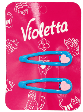 Дитячі заколки-хлопавки для волосся Violetta з рожевими серцями 2 шт