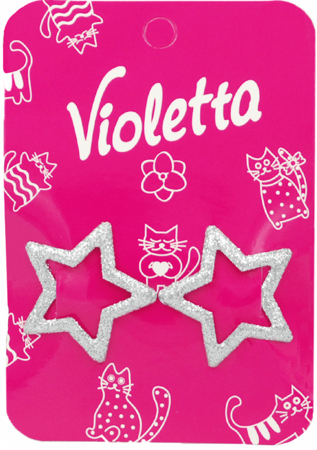 Заколки-хлопавки для волосся дитячі Violetta зірочки 2 шт