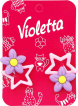 Заколки-хлопавки Violetta для волосся дитячі з квітами та зірками 2 шт