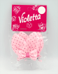 Violetta Дитячі заколки-хлопавки  для волосся з рожевими бантиками в горошок, 2шт