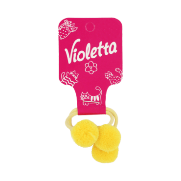 Violetta резинки для волос детские с помпонами, 2 штуки