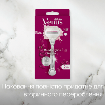 Станок для бритья женский Venus Comfortglide Sugarberry Plus Olay с 1 сменным картриджем фото 15