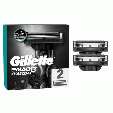 Gillette Mach3 Charcoal змінні касети 2шт, 3 леза