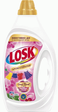 Losk гель для стирки по автомат Эфирные масла и аромат Малазийского цветка, 1,35л
