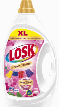 Losk гель для стирки по авт. Цвет Ароматерапия Эфирные масла и аромат Малазийского цветка, 2,25л
