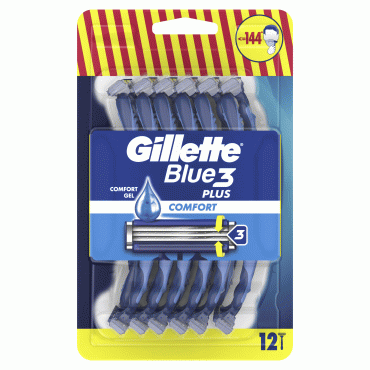 Gillette Blue3 Comfort Plus бритви одноразові 12шт, 3 леза фото 1