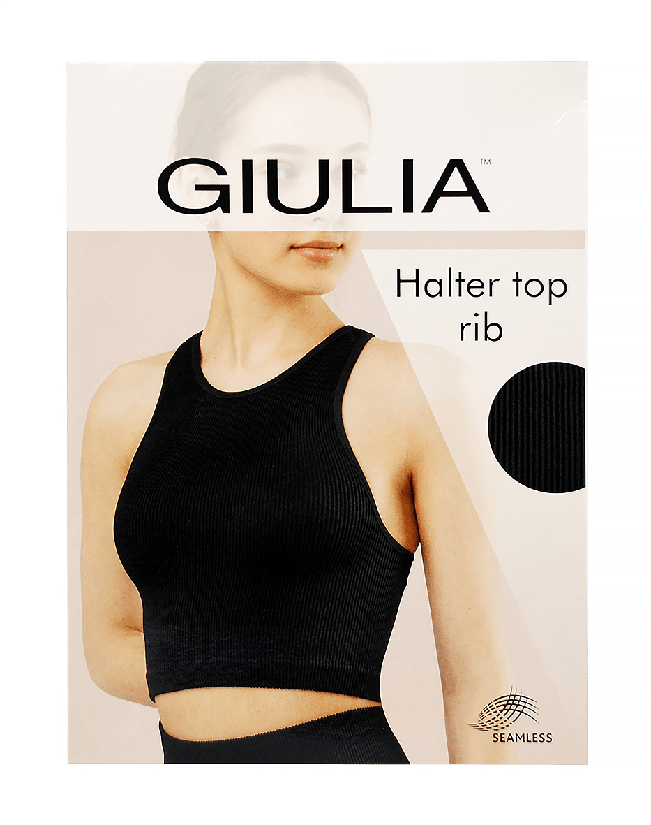 Giulia топ в рубчик HALTER TOP RIB, розмір S/M, nero