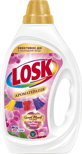 Гель для прання Losk Ароматерапія Color Ефірні масла та аромат Малазійської квітки 990 мл