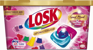 Losk капсулы для стирки power-caps, Аромотерапия Эфирные масла и аромат Малазийский цветок, 13шт