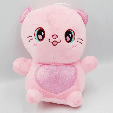 Игрушка мягкая розовый Котик, 1шт