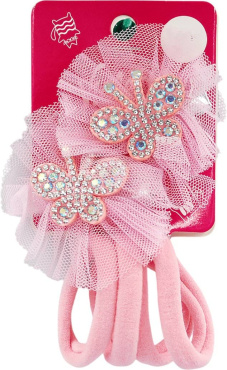 Набор для волос Violetta детский (2 зажима бабочки + 4 резинки) 1 шт