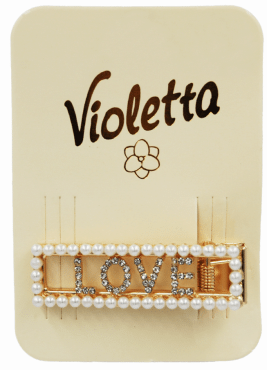 Затиск для волосся Violetta col. артикул (CH-WNT-24-98) з перлинами  1 шт.