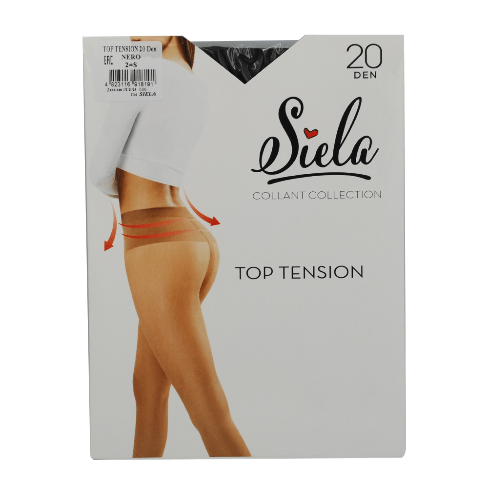 Колготки жіночі моделюючі з утягуючим поясом Siela TOP TENSION 20 Den, розмір 2, колір Nero