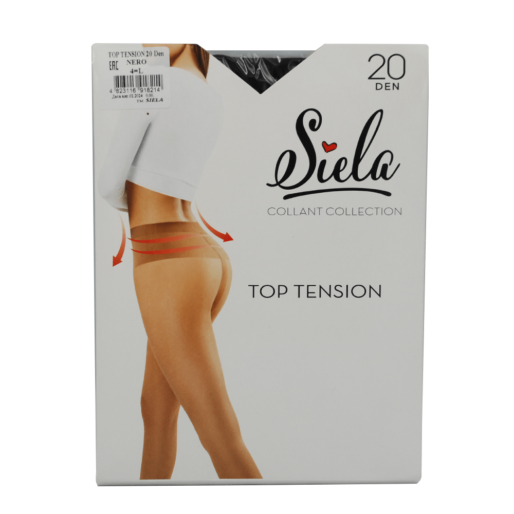 Колготки жіночі моделюючі з утягуючим поясом Siela TOP TENSION 20 Den, розмір 4, колір Nero