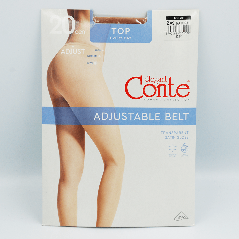 Колготки жіночі з широким поясом Conte TOP 20 Den, розмір 2, Natural
