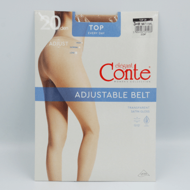 Колготки жіночі з широким поясом Conte TOP 20 Den, розмір 3, Natural