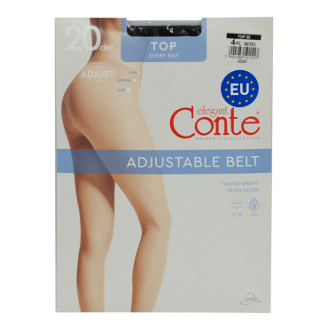 Колготки жіночі з широким поясом Conte TOP 20 Den, розмір 4,  Nero фото 1