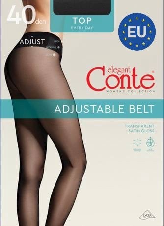 Колготки жіночі з широким поясом Conte TOP 40 Den, розмір 3,  Nero
