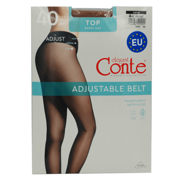 Колготки жіночі з широким поясом Conte TOP 40 Den, розмір 4,  Bronz