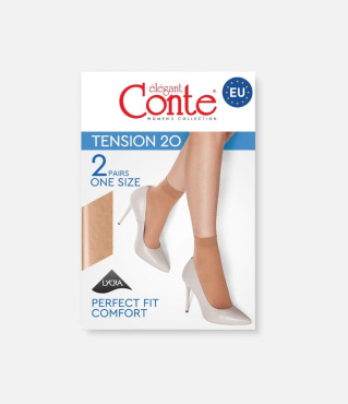 Женские носки Conte TENSION 20 Den , 2 пары, размер 23-25, Bronz