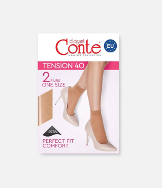 Жіночі гольфи Conte TENSION 40 Den, 2 пари, розмір 23–25,  Bronz