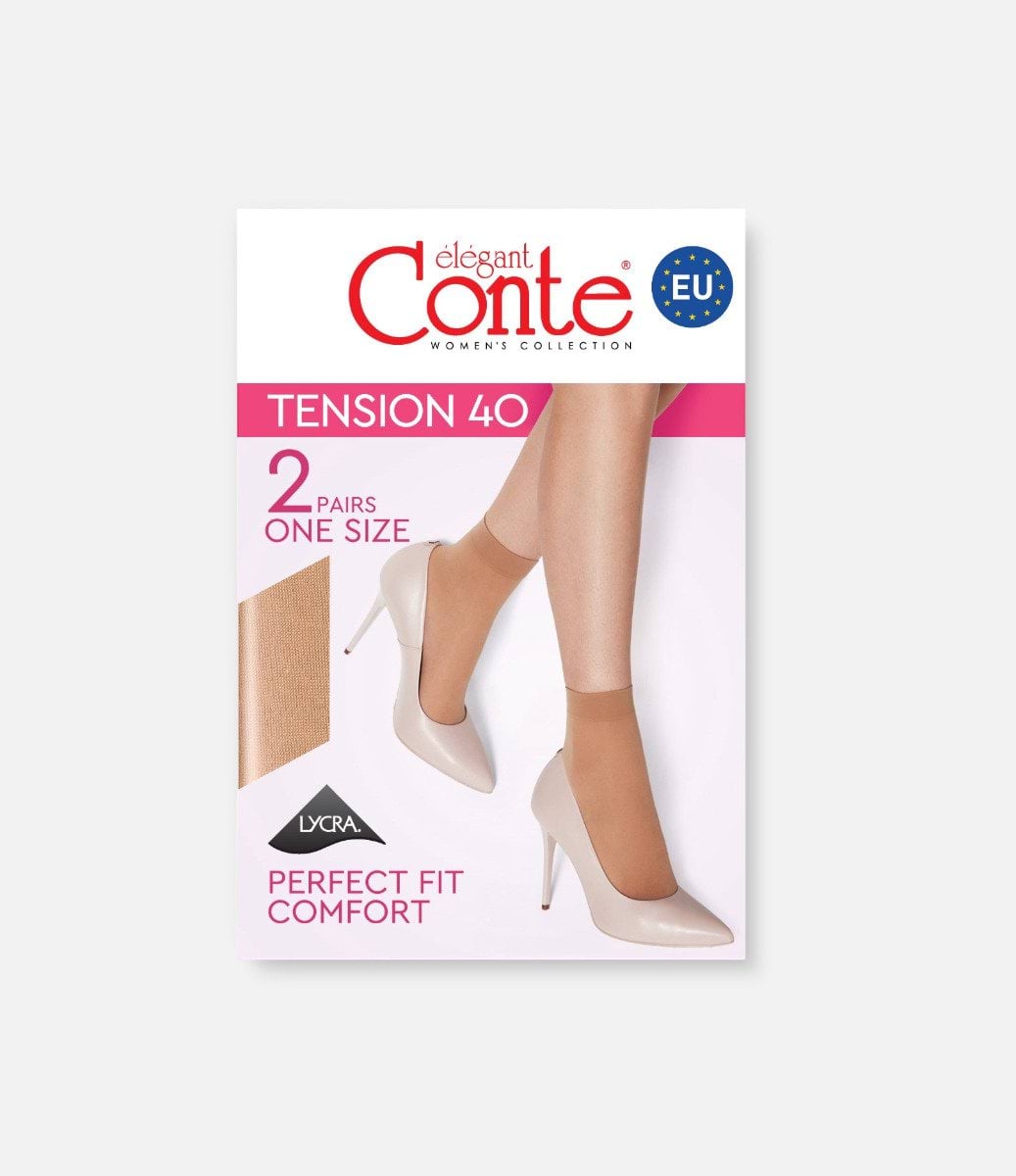 Женские носки Conte TENSION 20 Den , 2 пары, размер 23-25, Natural