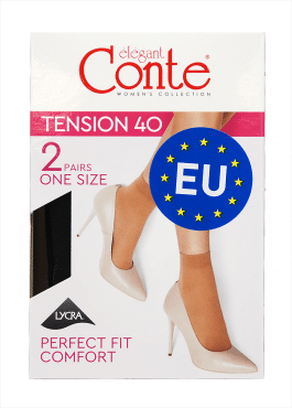 Жіночі шкарпетки Conte TENSION 40 Den, 2 пари, розмір 23–25,  Nero фото 1