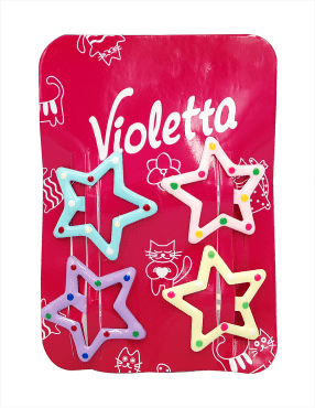 Violetta Набор детских шпилек-хлопушек для волос в форме звезд , 4шт фото 1