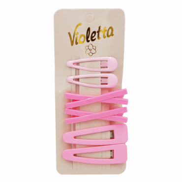 Violetta col. заколки для волосся (затиски+хлопавки) артикул  CH-WNT-24-142, 6 штук