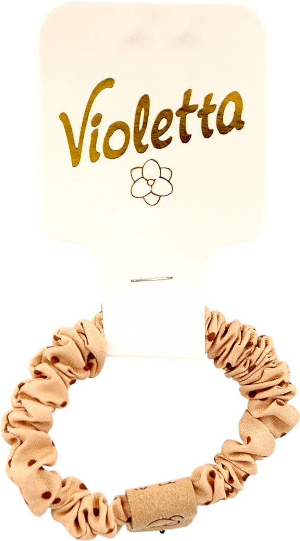 Резинка для волосся Violetta з прикрасою в дрібний горошок 1 шт