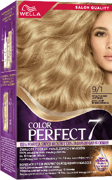 Крем-фарба для волосся WELLA Color Perfect 9/1 Дуже світлий попелястий блонд