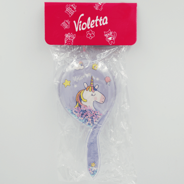 Violetta гребінець для волосся дитячий, фіолетовий з єдинорогом, 1шт