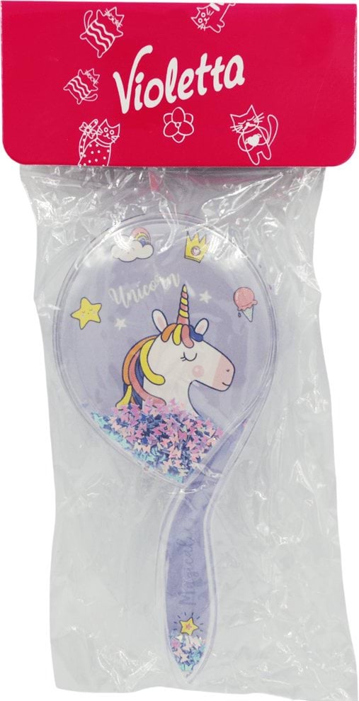 Расческа для волос Violetta детская с единорогом фиолетовая 1 шт