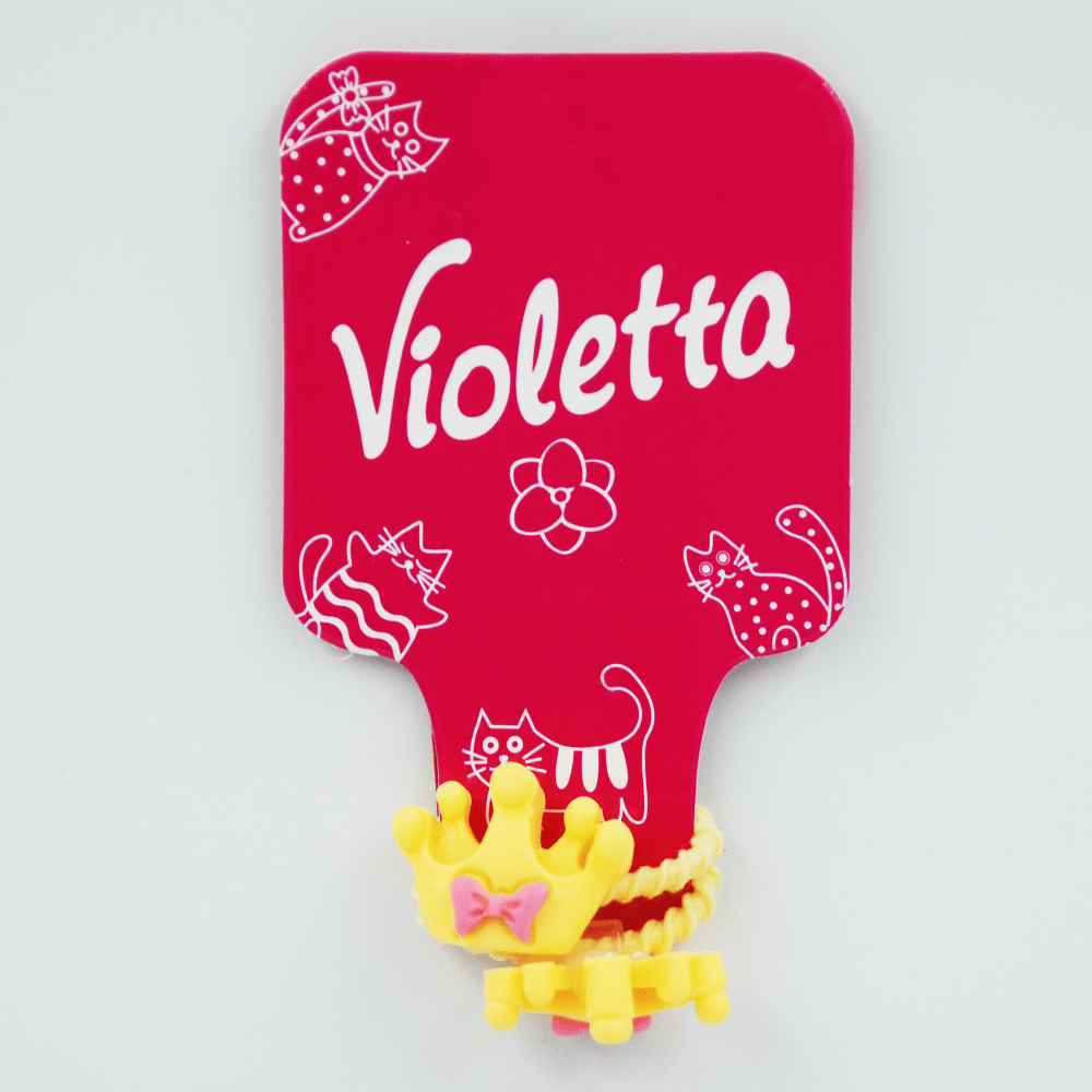 Violetta резинки для волосся дитяча з короною, 2 штуки