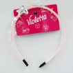 Violetta обідок для волосся дитячий, рожевий з зірочками, 1шт