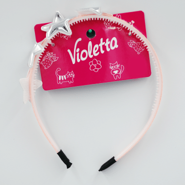 Violetta обідок для волосся дитячий, рожевий з зірочками, 1шт