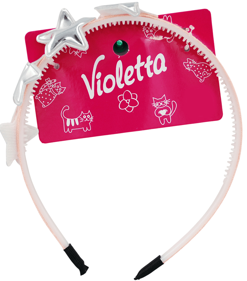 Обідок для волосся Violetta дитячий рожевий з зірочками 1 шт. — фото 1