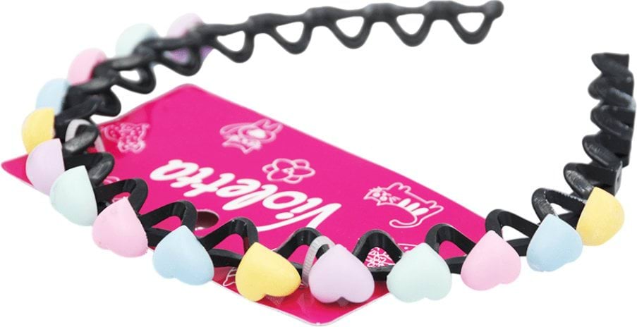 Ободок для волос Violetta детский с разноцветными сердечками 1 шт