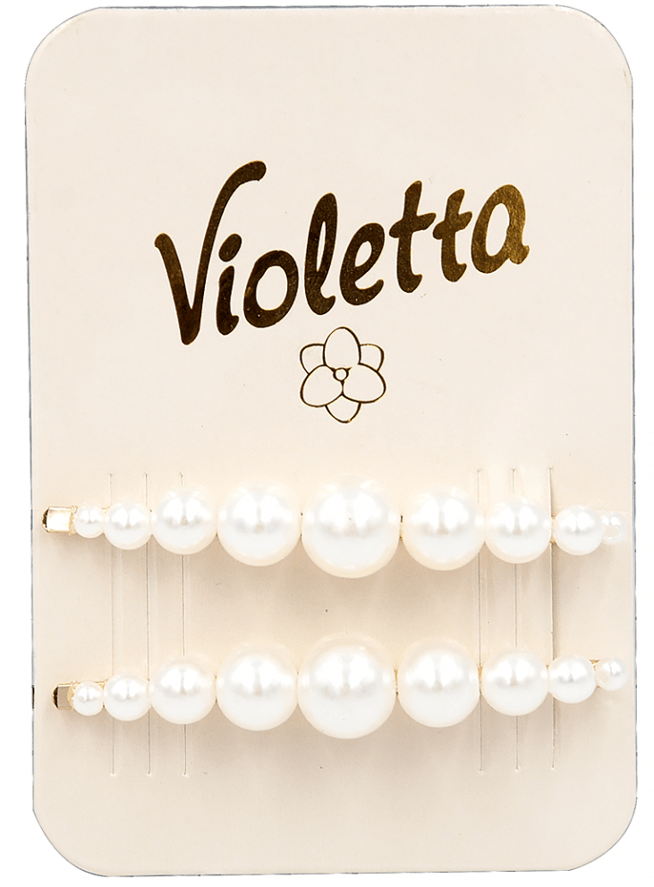 Невидимки для волосся Violetta з перламутровими намистинами 2 шт.
