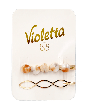Violetta col. заколки для волос (зажим+невидимка) артикул CH-WNT-24-278, 2 штуки