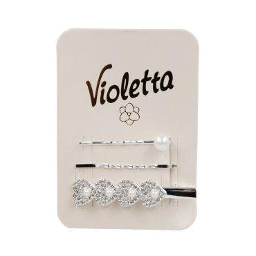 Violetta col. заколки для волосся (затиск+невидимки) артикул  CH-WNT-24-282, 3 штуки