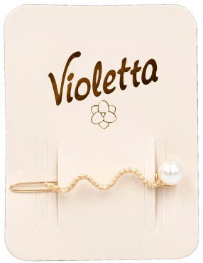 Заколка для волосся Violetta з великою штучною перлиною 1 шт