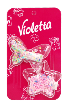 Violetta Детский сказочный набор шпилек для волос с бабочкой и звездочкой,2 шт.