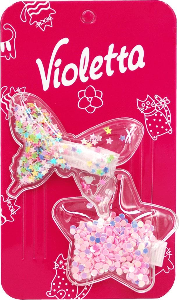 Дитячий набір Violetta казкові шпильки для волосся з метеликом та зірочкою 2 шт — фото 1