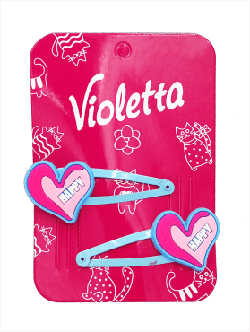 Violetta Детские заколки-хлопушки для волос с сердечками,2 шт фото 1